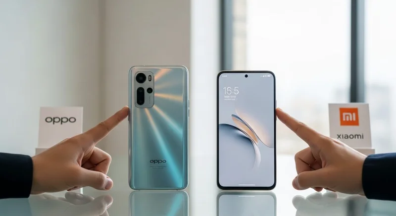 Analista tecnológico compara Oppo y Xiaomi en escritorio de vidrio