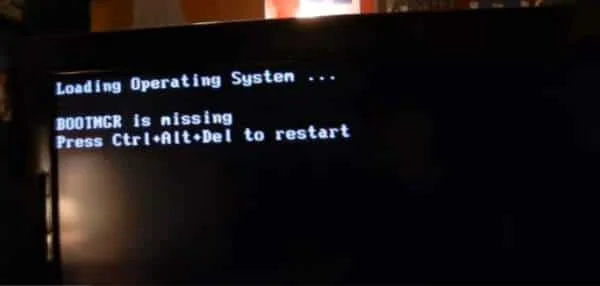 arreglar BOOTMGR falta en windows 10