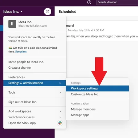 Configuración del espacio de trabajo de pronombres holgados