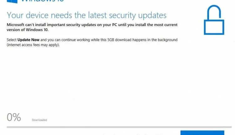 Detener windows 10 actualización forzada a la actualización de funciones versión 1709