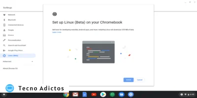 Función de configuración de Chromeos Linux Beta