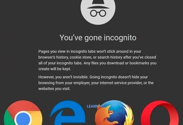 Habilite la navegación privada (modo incógnito) en cualquier navegador web