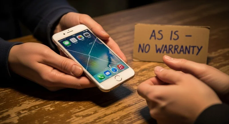 Intercambio de un iPhone antiguo con logo de Apple visible