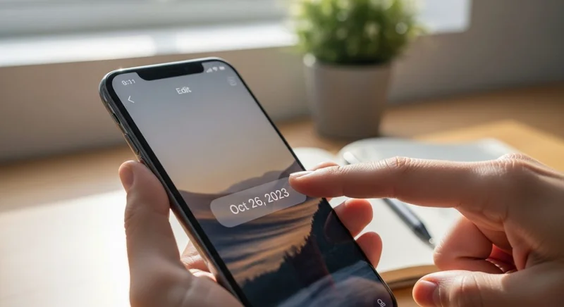 Mano sosteniendo un smartphone moderno con dedo en pantalla