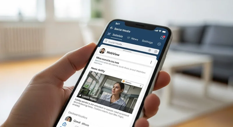 Mano sosteniendo un smartphone moderno con pantalla de aplicación social