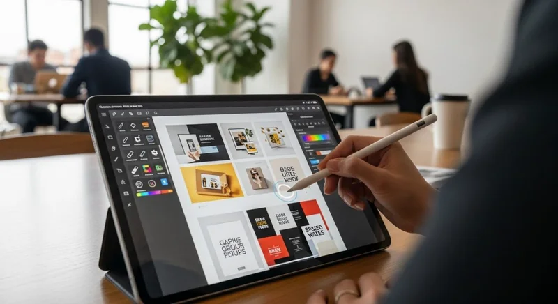 Mano utilizando un stylus en una tablet Android anotando PDF