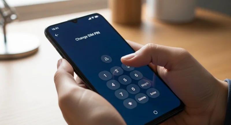 Manos sosteniendo un teléfono Xiaomi cambiando el PIN de la tarjeta SIM