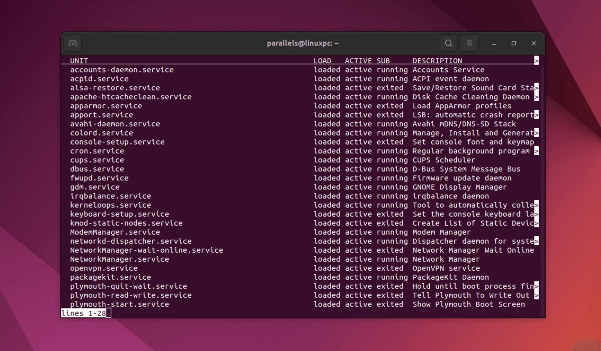 Cómo enumerar los servicios de Linux con el comando systemctl