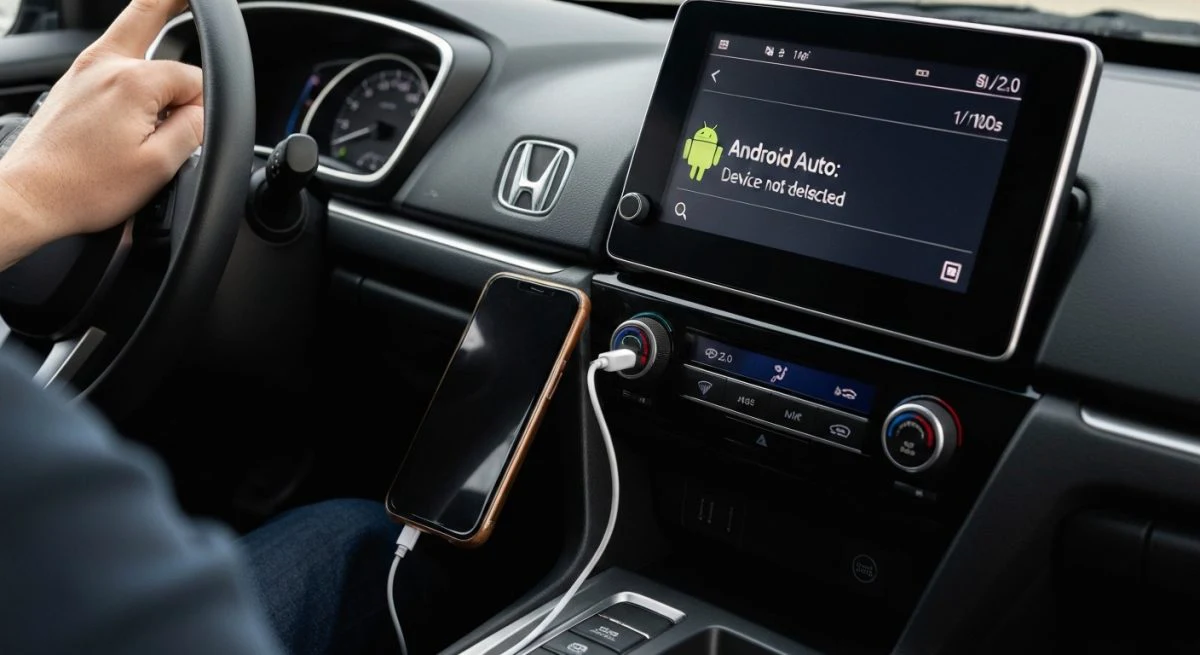 Conductor en Honda Android Auto no detectado aparece en pantalla