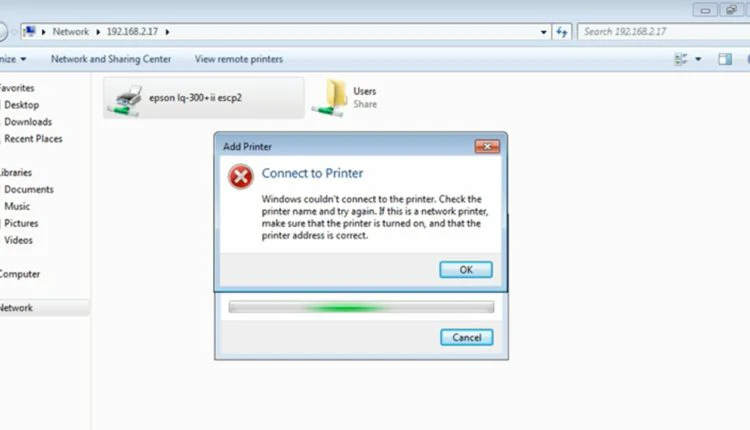 Windows no puede conectarse a la impresora, acceso denegado