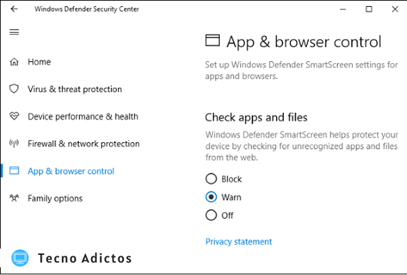 Centro de seguridad de Windows Defender