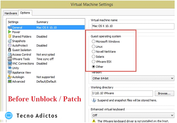 Configuración de la máquina virtual