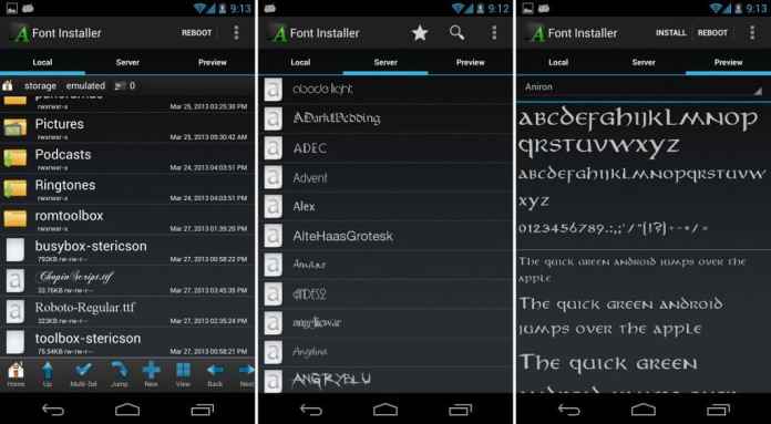 how to change fonts on android, android default fonts, change android system fonts