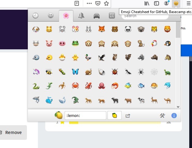Extensiones sociales de Firefox Emojis 1