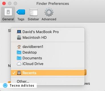 Carpeta predeterminada de las mejores preferencias de Mac Finder