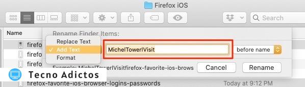 Las mejores preferencias de Mac Finder Cambiar el nombre de varios archivos a la derecha
