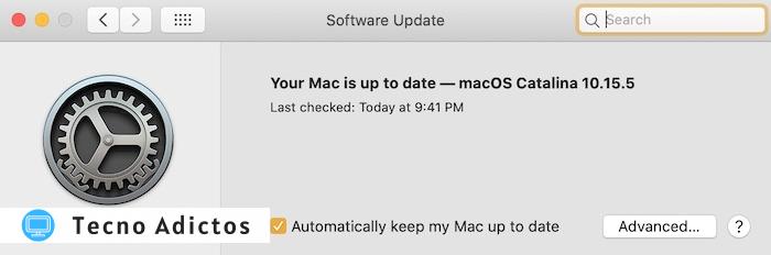 Insignia roja de preferencias del sistema Mac