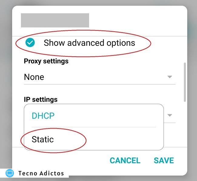 Cómo corregir el error de asignación de dirección IP en Android Ip Static