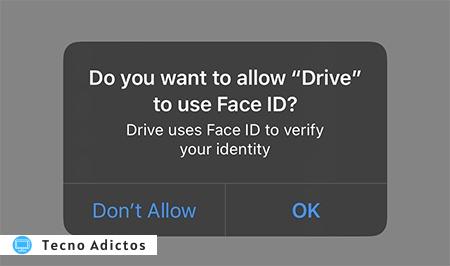 Activación de identificación de rostro de configuración segura de Google Drive