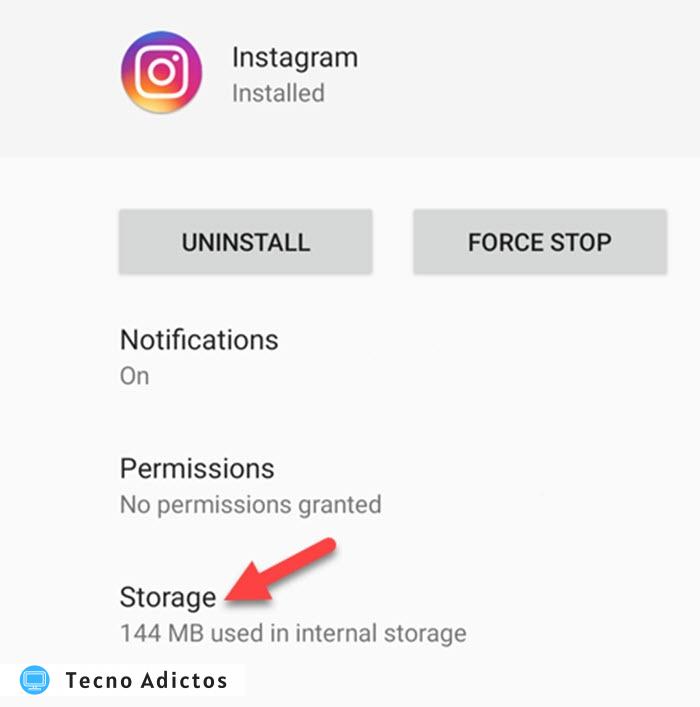 Instagram no funciona el almacenamiento