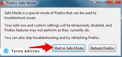 Reducir el uso de memoria de Firefox Reiniciar con complementos deshabilitados Iniciar modo seguro