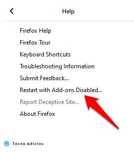 Reducir el reinicio del uso de memoria de Firefox con complementos deshabilitados