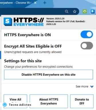 Extensiones de seguridad de Chrome Https en todas partes