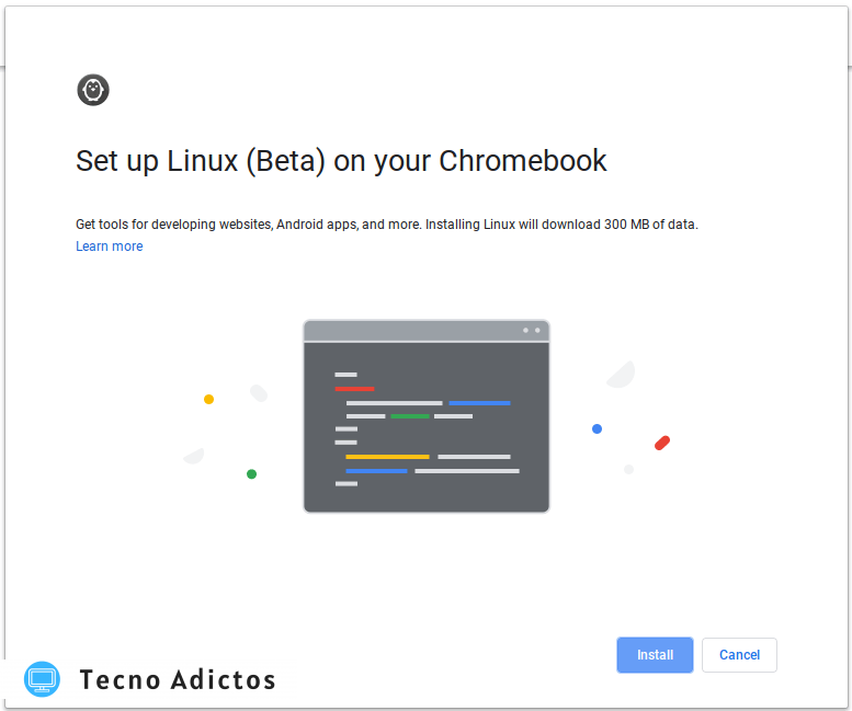 Configuración de Chromeos Linux Beta