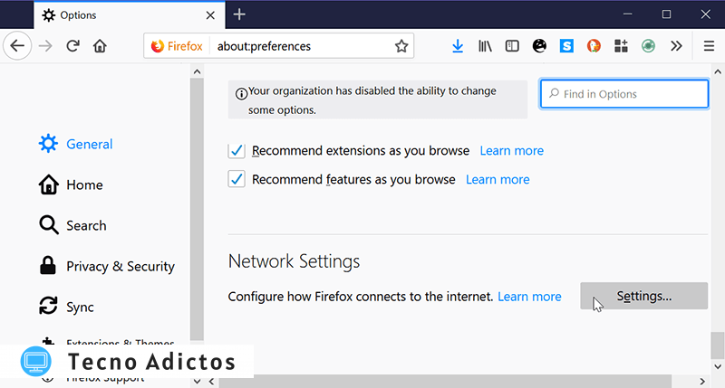 Configuración de red Dns Over Https Firefox