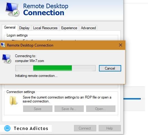 Conexiones remotas de computadora de Microsoft Rd 1