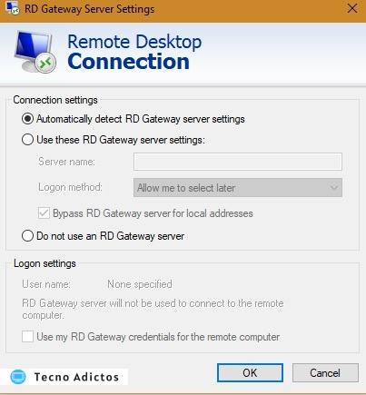 Puerta de enlace de conexión remota de Microsoft Rd habilitada 1