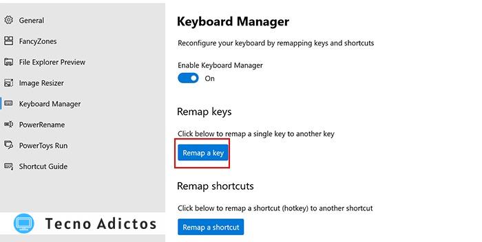 Reasignar clave de Windows Reasignar una clave