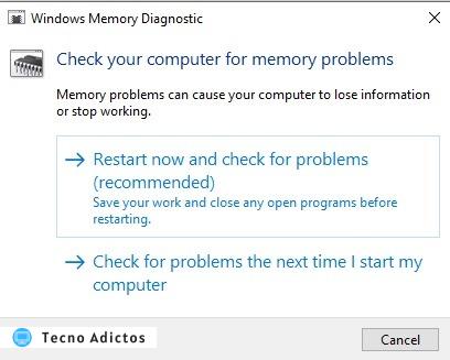 Cómo utilizar la programación de la herramienta de diagnóstico de memoria de Windows 10