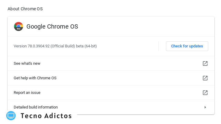 Actualizaciones de Chromeos Check
