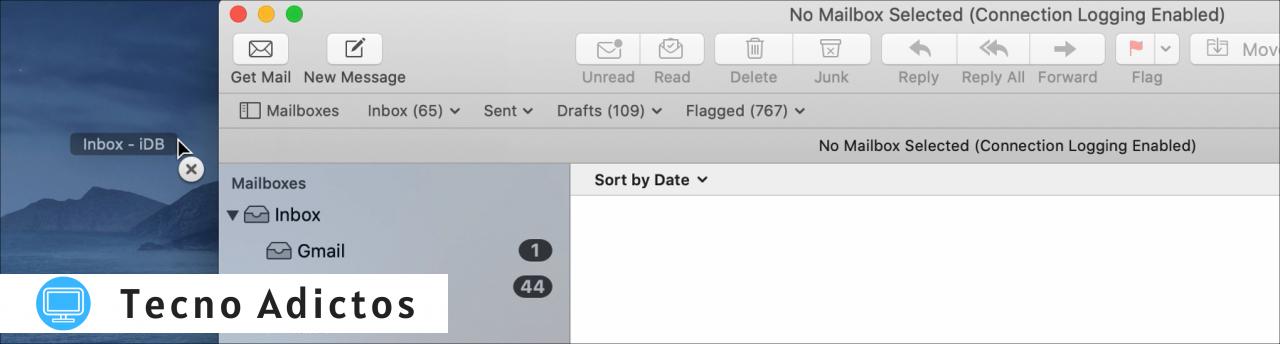 Correo Eliminar el buzón de la barra de favoritos en Mac