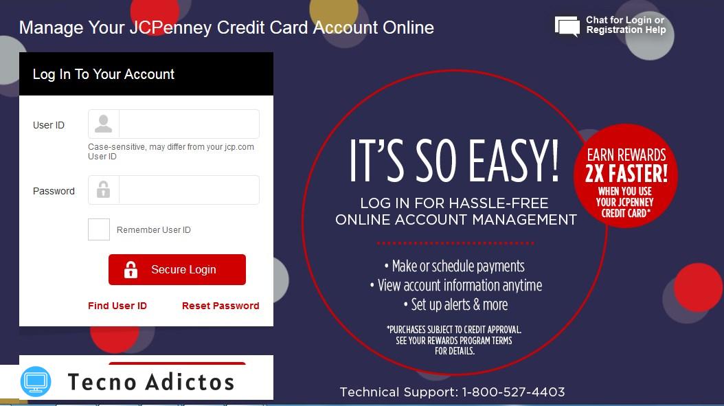 Inicie sesión y regístrese para obtener la tarjeta de crédito JCPenney
