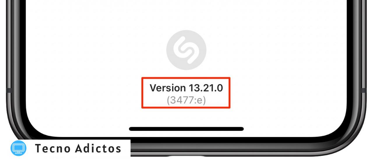 Informar canciones de Shazam: número de versión de la aplicación Shazam