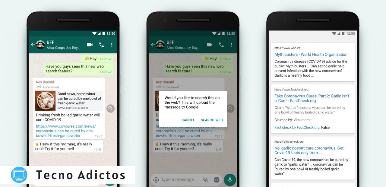 Cómo verificar los mensajes de WhatsApp: captura de pantalla de ejemplo