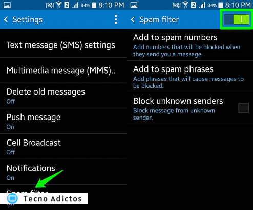 Cómo detener los mensajes de texto en Android 2