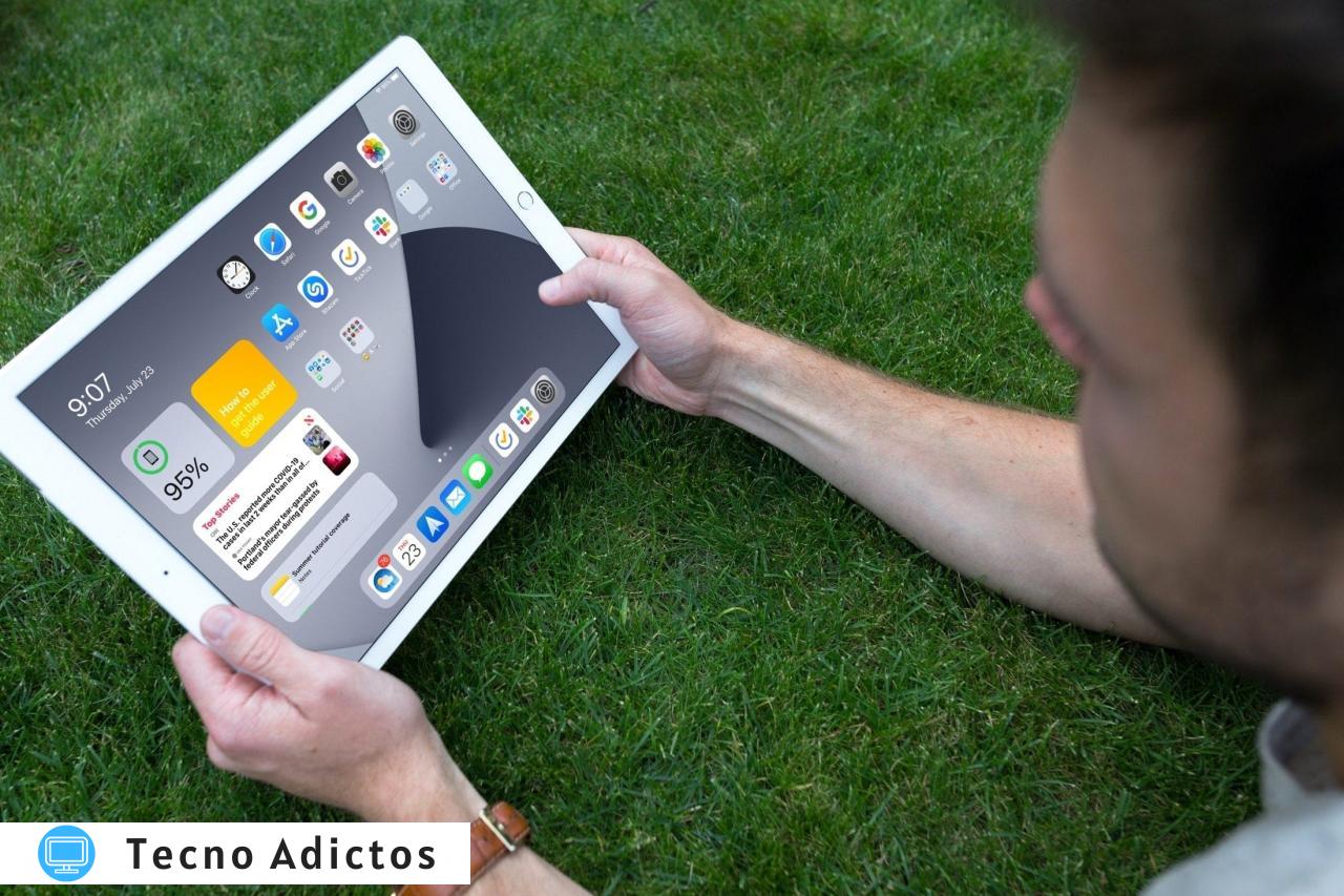 Pantalla de inicio del iPad Hoy Ver widgets