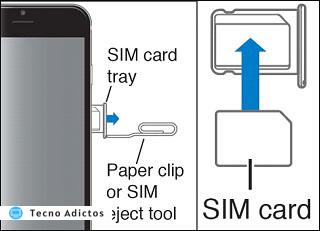 quitar una tarjeta SIM en iPhone 5s