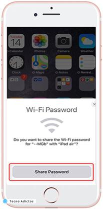 Compartir contraseña de Wifi de iPhone