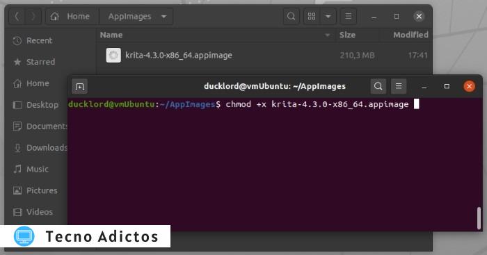 Instale el último archivo Krita en Ubuntu Chmod