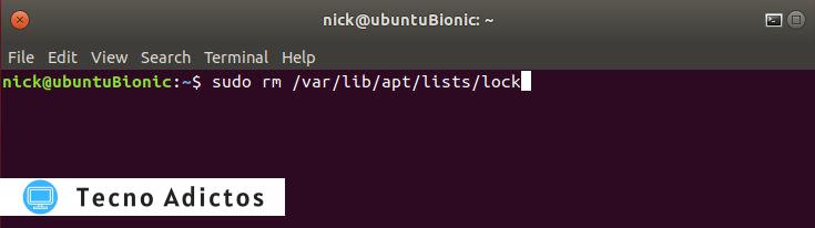 Eliminar bloqueo de paquete en Ubuntu