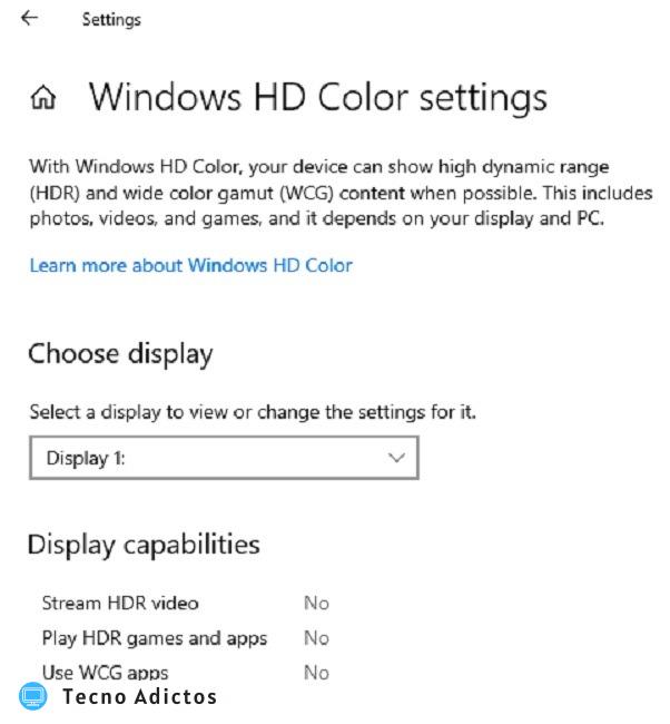 Solucionar problemas de resolución de pantalla en Windows 10 HD Color