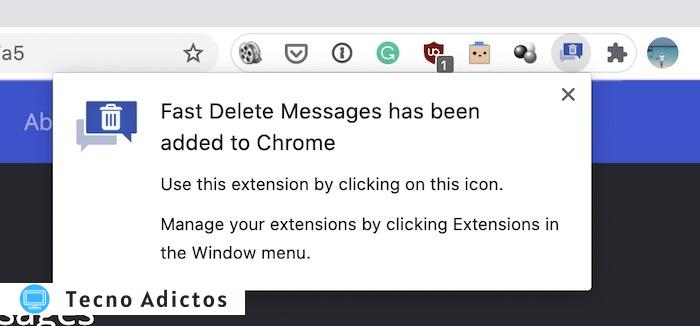 Eliminación masiva de mensajes de Facebook Chrome Omnibox