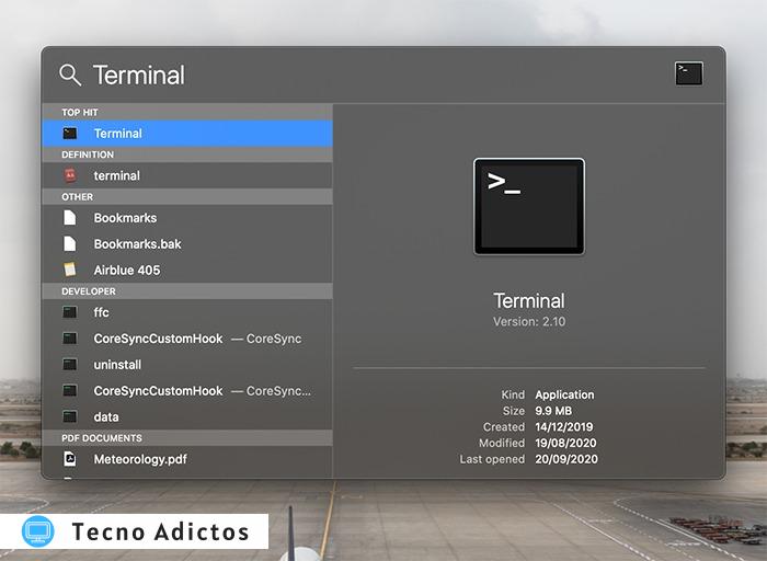 Cambiar formato de captura de pantalla Macos Terminal