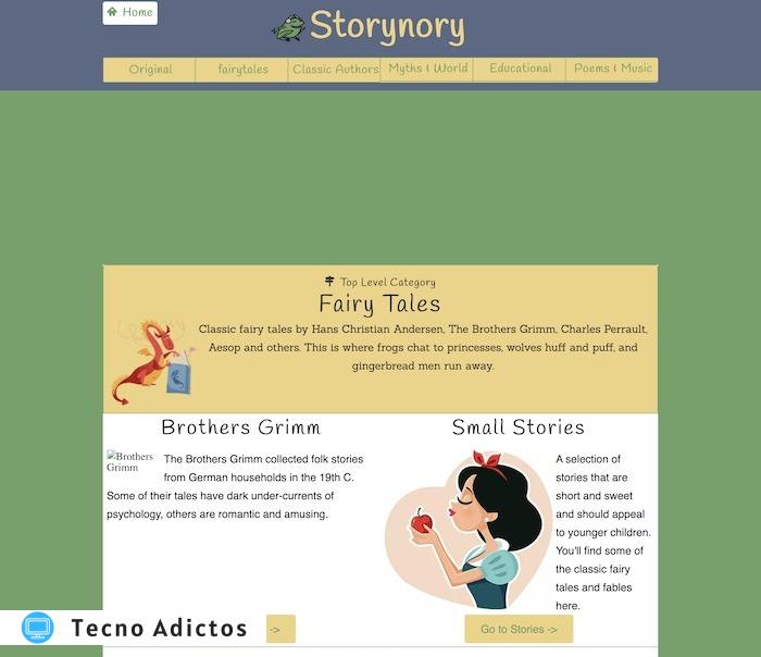 Mejores sitios Libros infantiles gratis Storynory