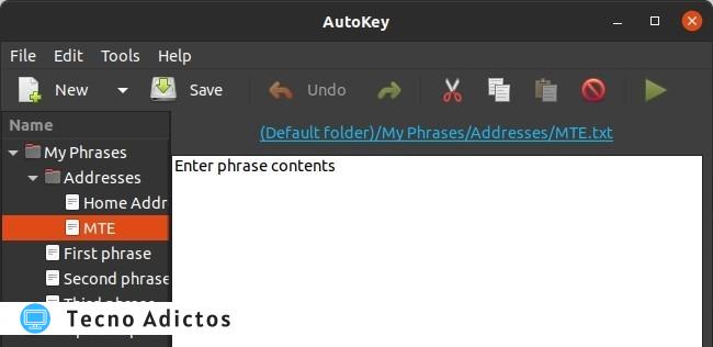 Crear accesos directos de Linux con contenido de frase de clave automática