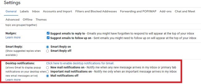 Cómo recibir notificaciones de Gmail en Chrome Gmail Desktop